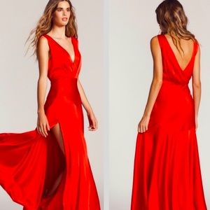 Free People X Fame and Partners Essie Dress Showstopper Gown Red